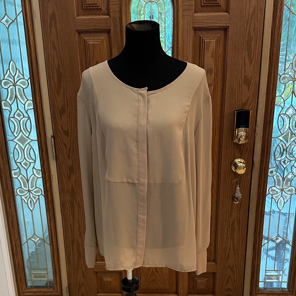 038 Rafaella Beige Sheer Top